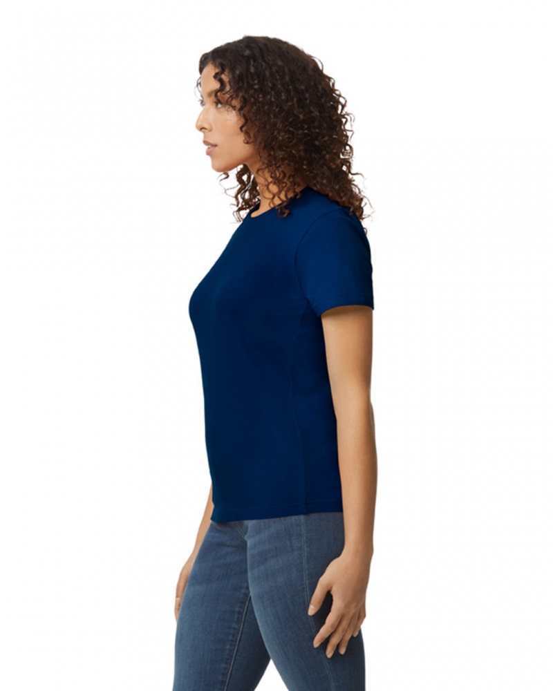 Navy Women's Gildan 65000L Midweight T-Shirts | CEOR95184