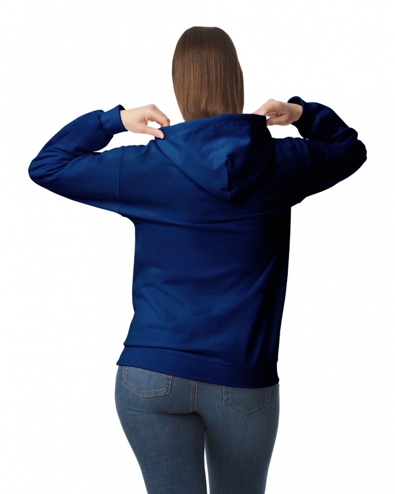 Navy Women's Gildan SF500 Midweight Fleece Hoodie | EDZH69025