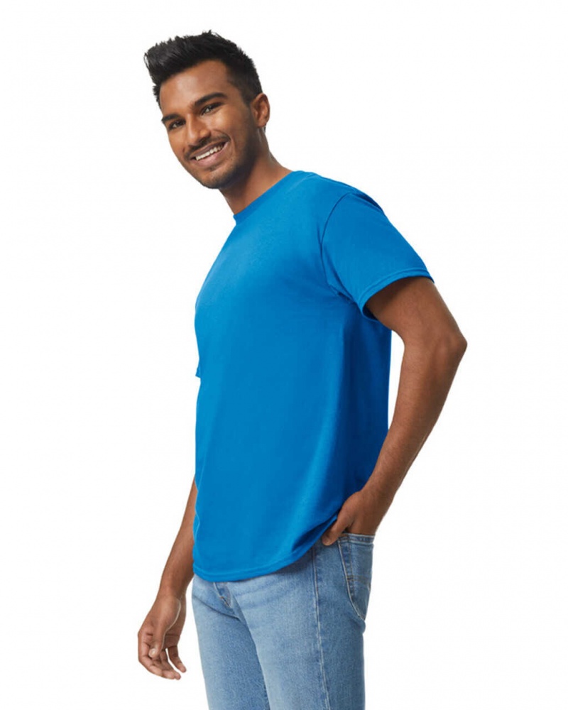 Neon Blue Men's Gildan 5000 T-Shirts | TSEV36418