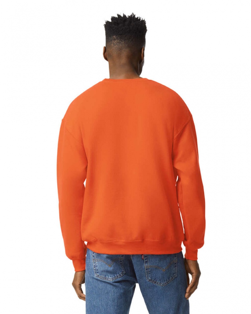 Orange Men's Gildan 18000 Crewneck Sweatshirt | STFL26043