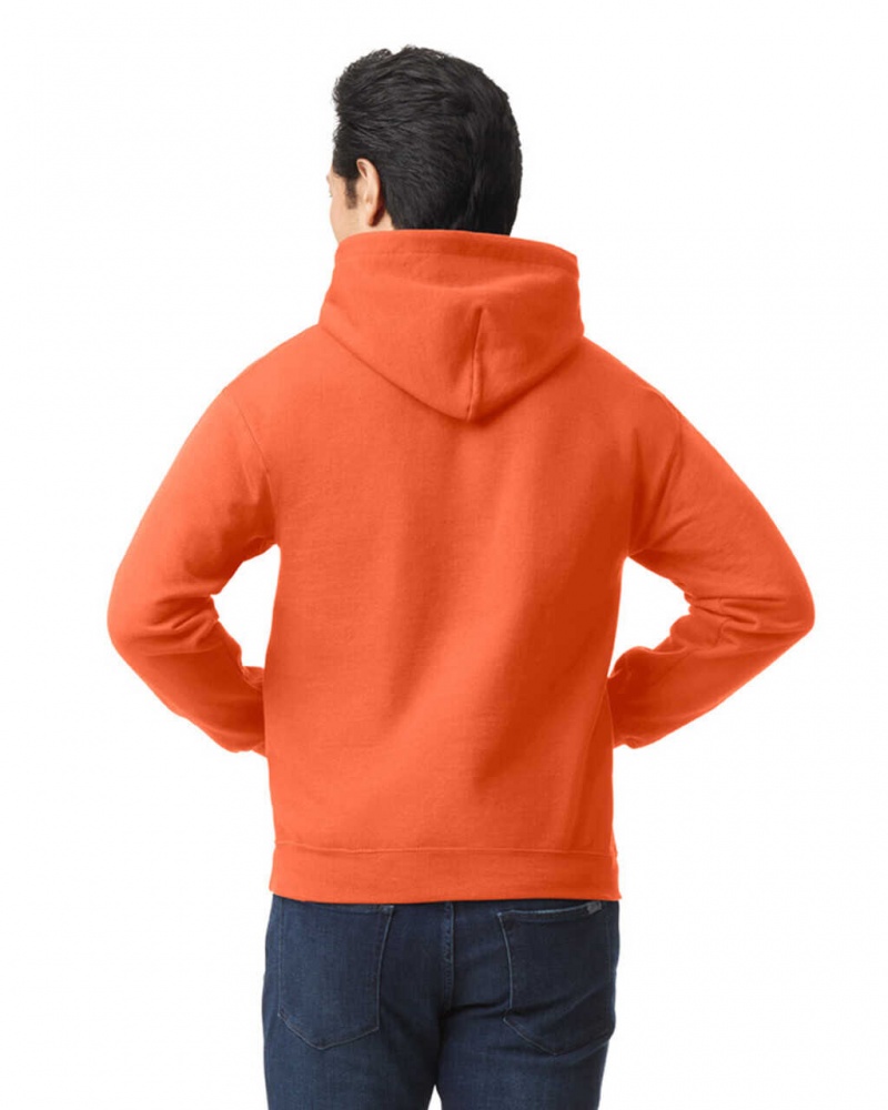 Orange Men's Gildan 18500 Hoodie Sweatshirt | JMRP56103