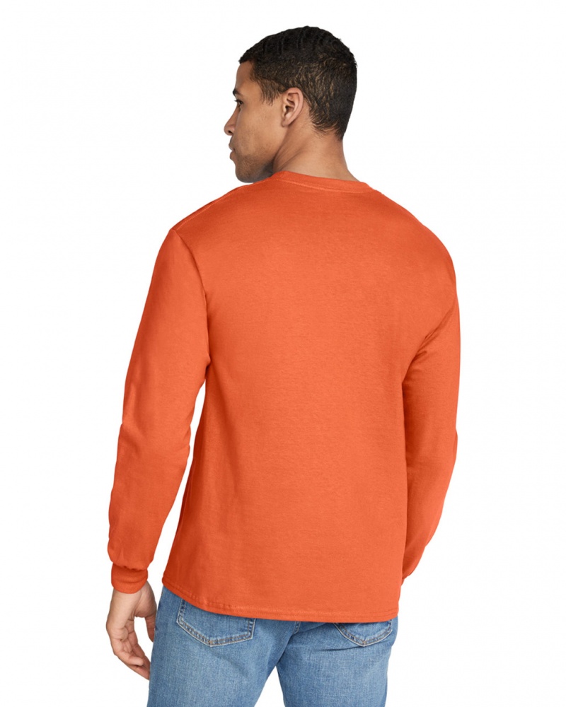 Orange Men's Gildan 2400 Long Sleeve T-Shirts | GQJT58329