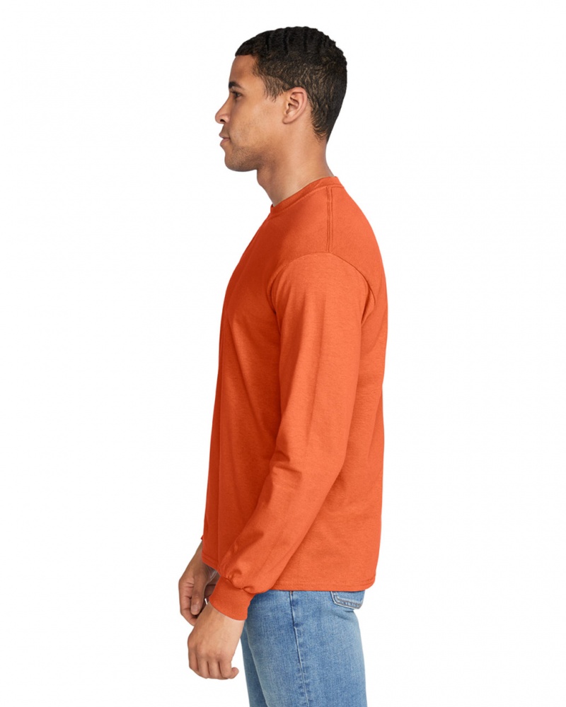 Orange Men's Gildan 2400 Long Sleeve T-Shirts | GQJT58329