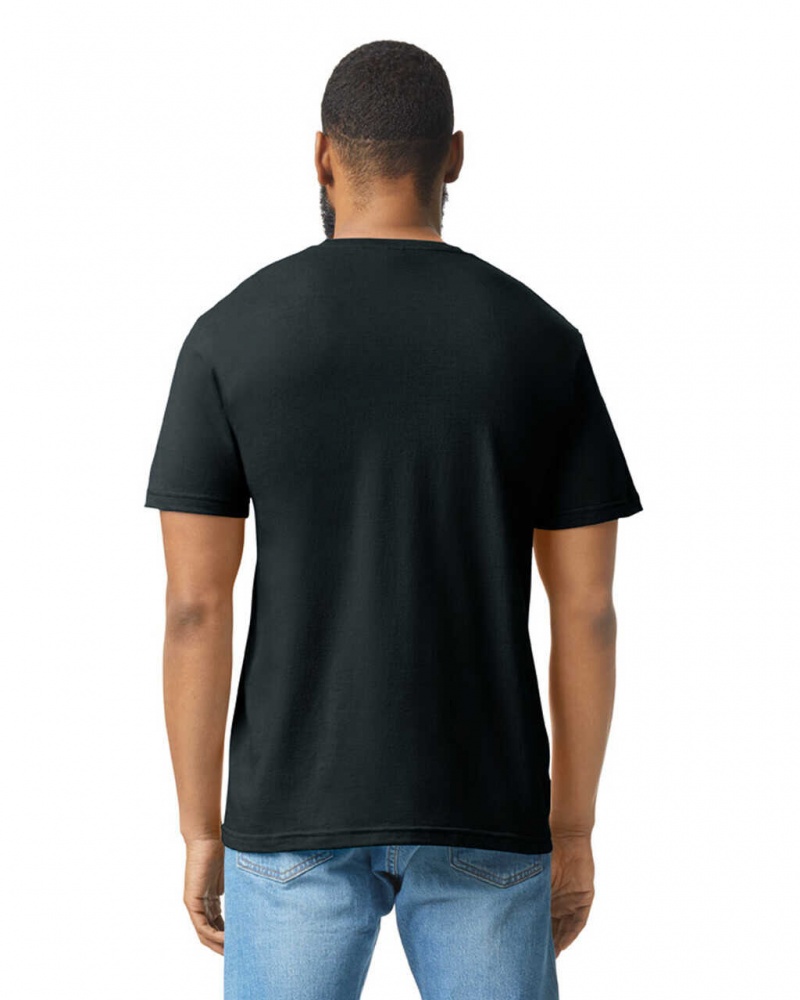 Pitch Black Mist Men's Gildan 67000 CVC T-Shirts | HSME18429