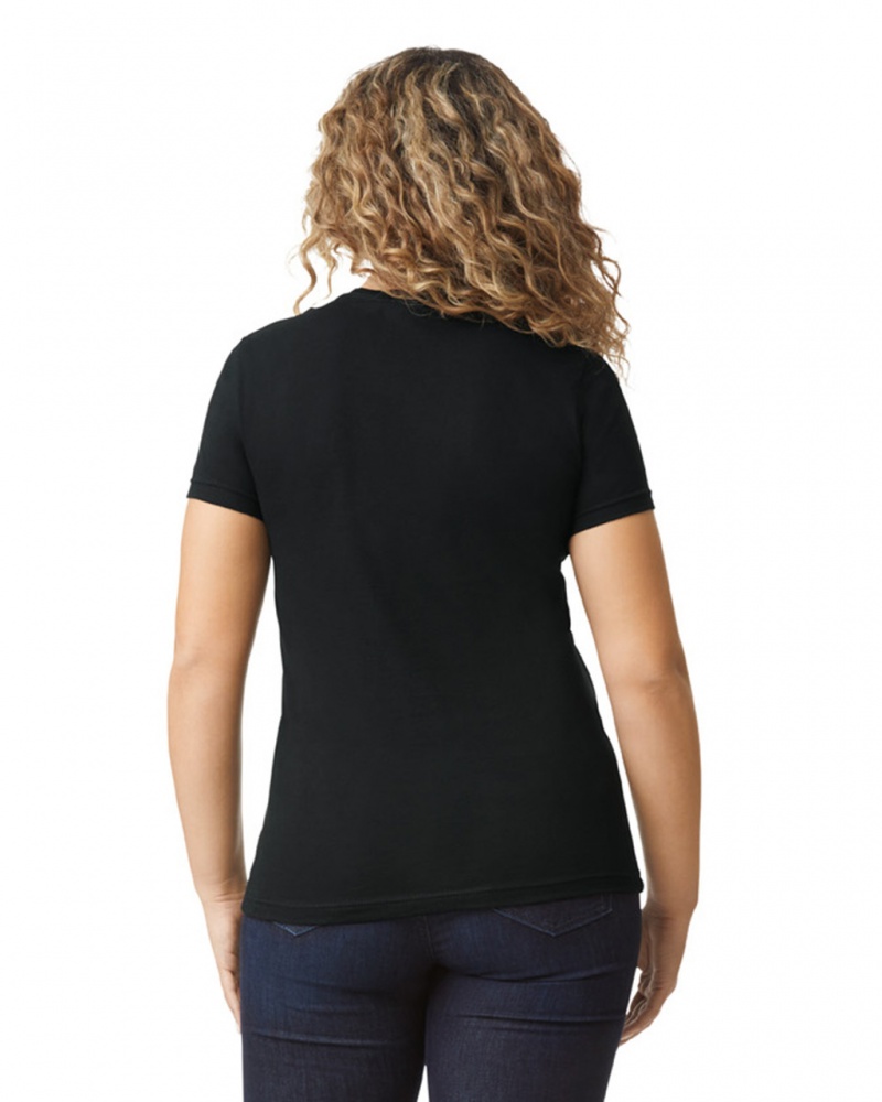 Pitch Black Women's Gildan 67000L CVC T-Shirts | UNPQ76143