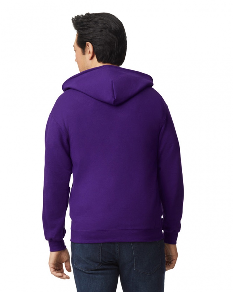 Purple Men's Gildan 18600 Full Zip Hoodie | RXLB18347