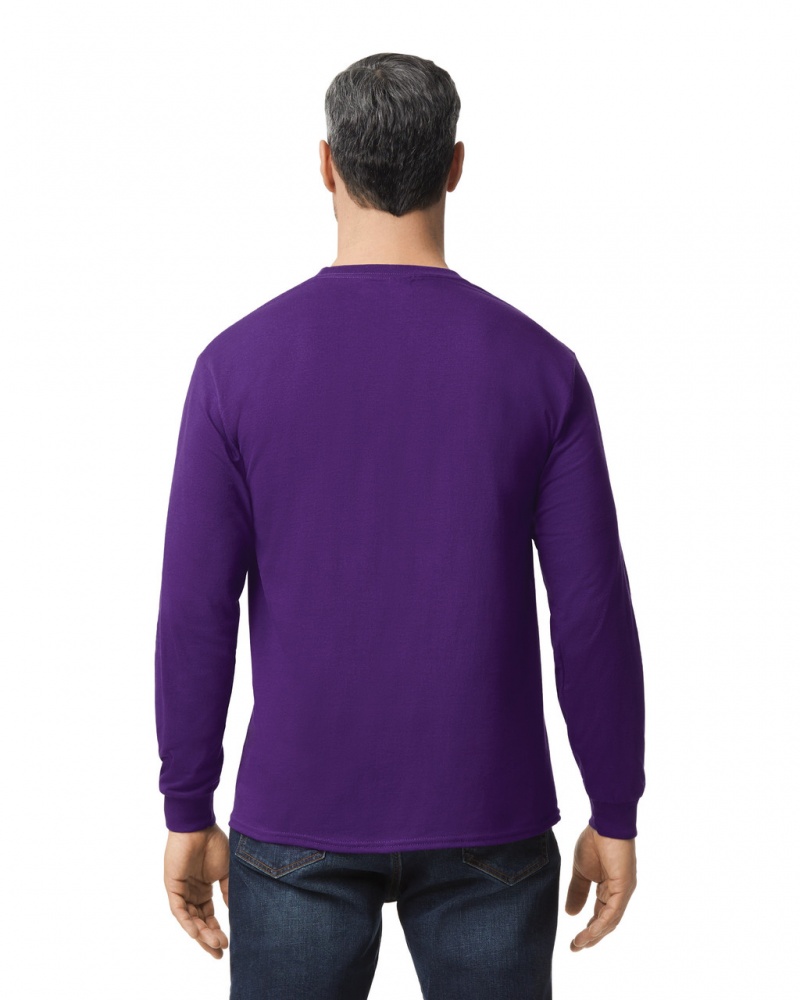 Purple Men's Gildan 5400 Long Sleeve T-Shirts | TZOC62950