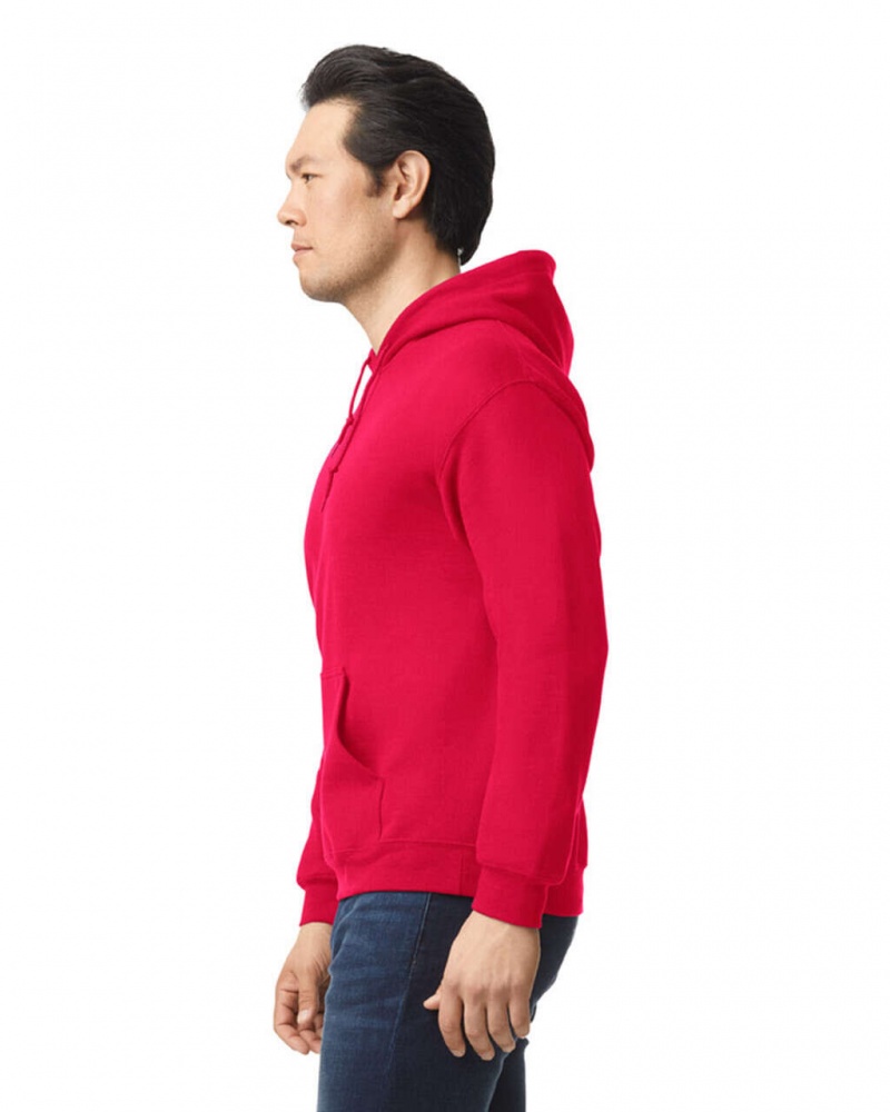 Red Men's Gildan 18500 Hoodie Sweatshirt | SWGY21709