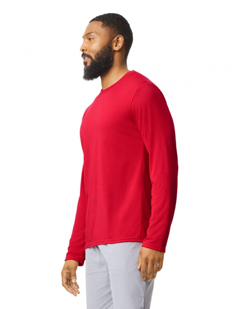 Red Men's Gildan 42400 Long Sleeve T-Shirts | GSRA02471