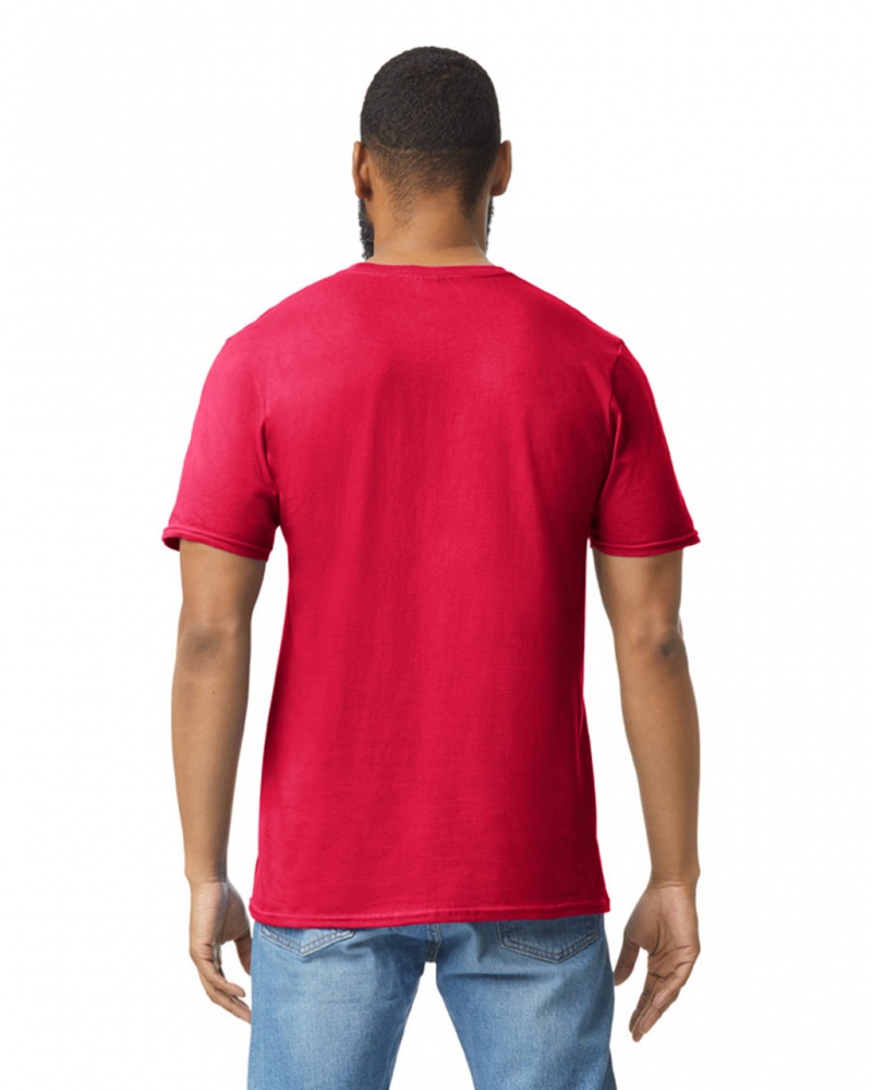 Red Men's Gildan 64000 T-Shirts | SQIC52384