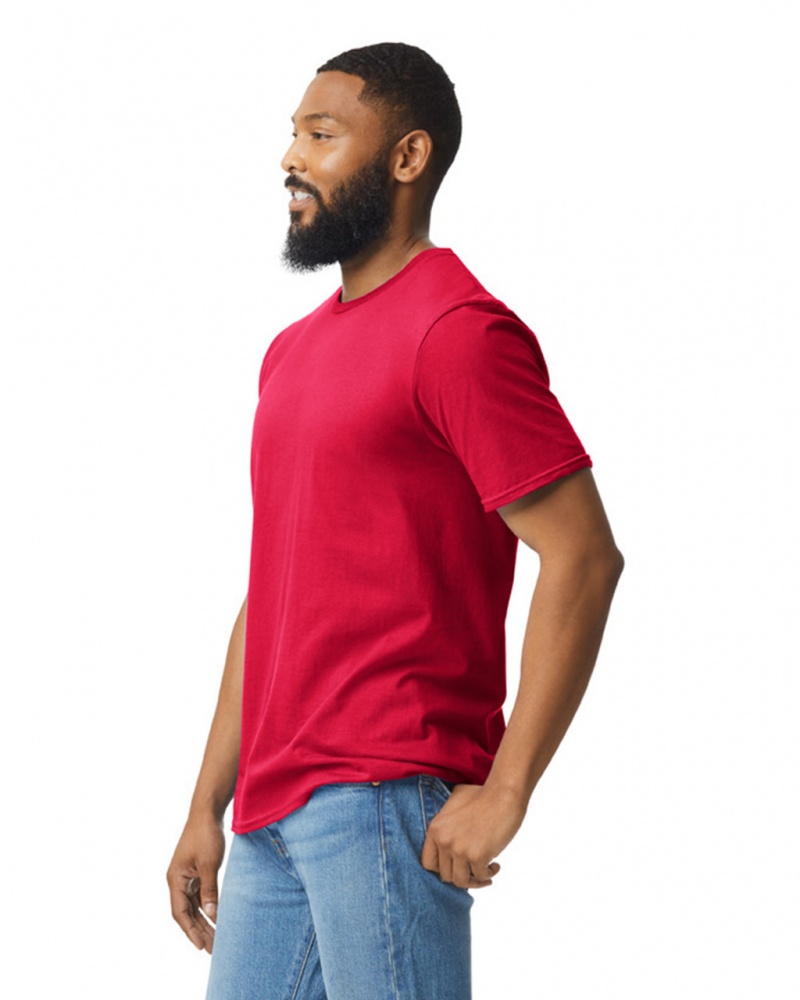 Red Men's Gildan 64000 T-Shirts | SQIC52384