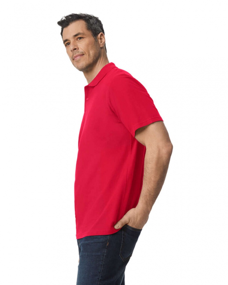 Red Men's Gildan 64800 Pique Polo | OCIP01268