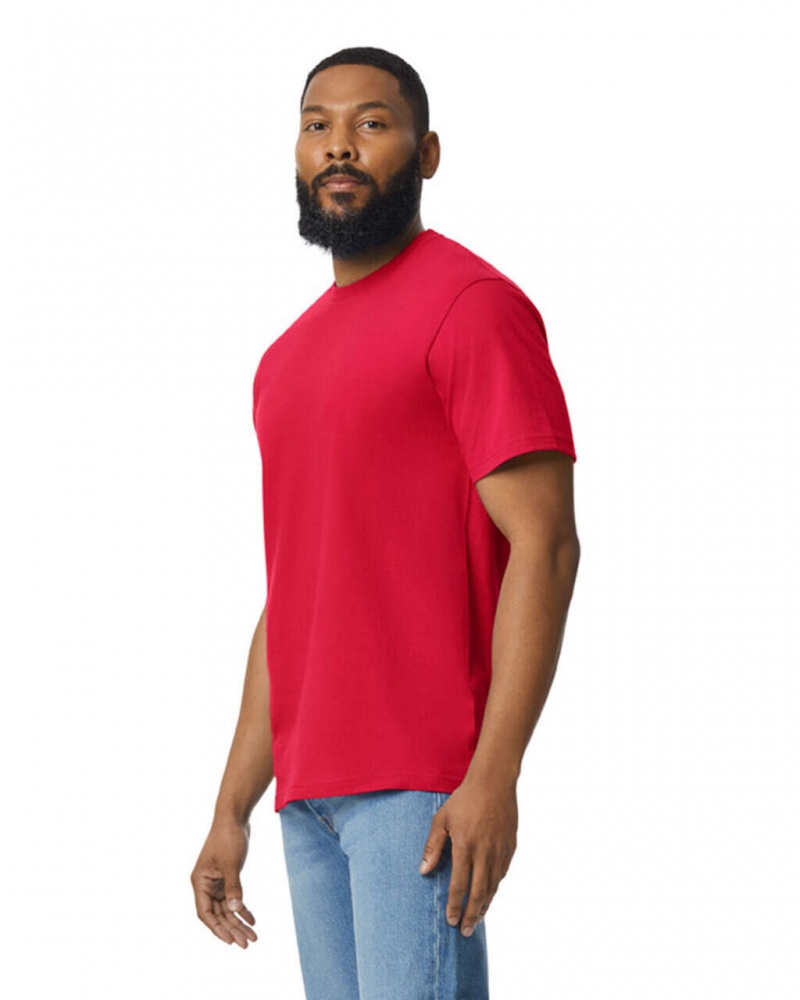 Red Men's Gildan 65000 Midweight T-Shirts | GOAF87149