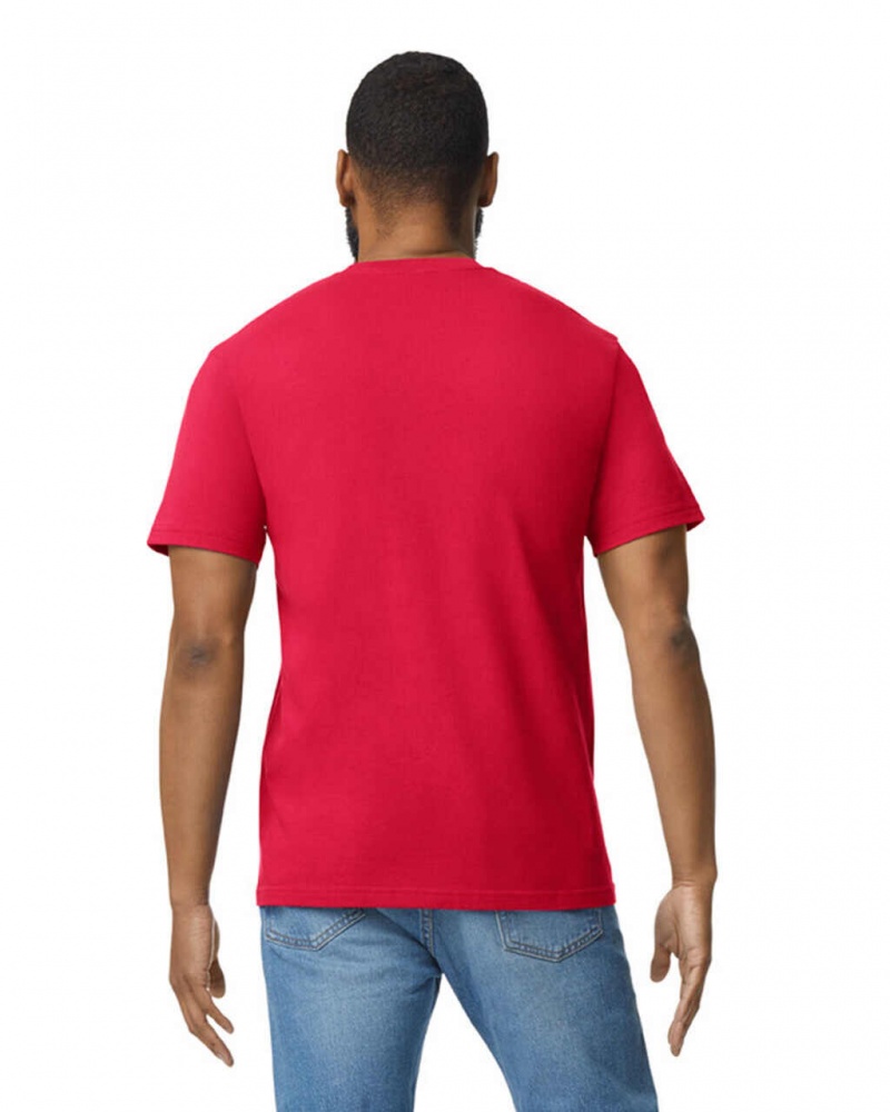 Red Men's Gildan 65000 Midweight T-Shirts | GOAF87149