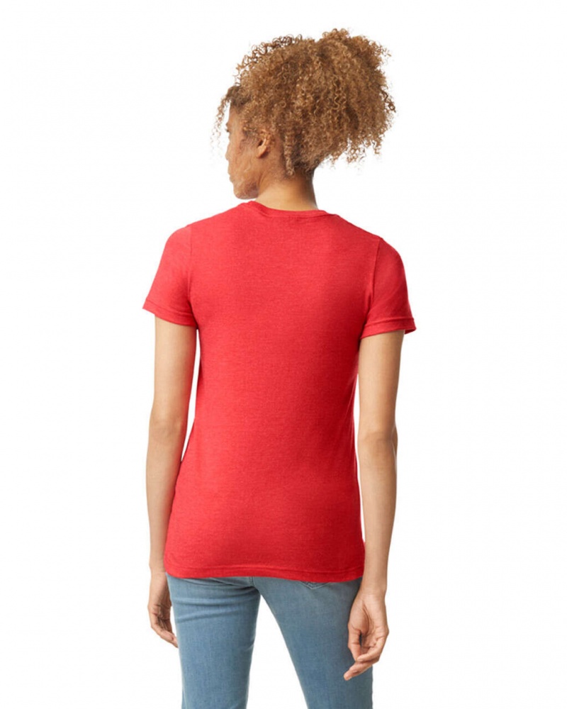 Red Mist Women's Gildan 67000L CVC T-Shirts | DPGW37814