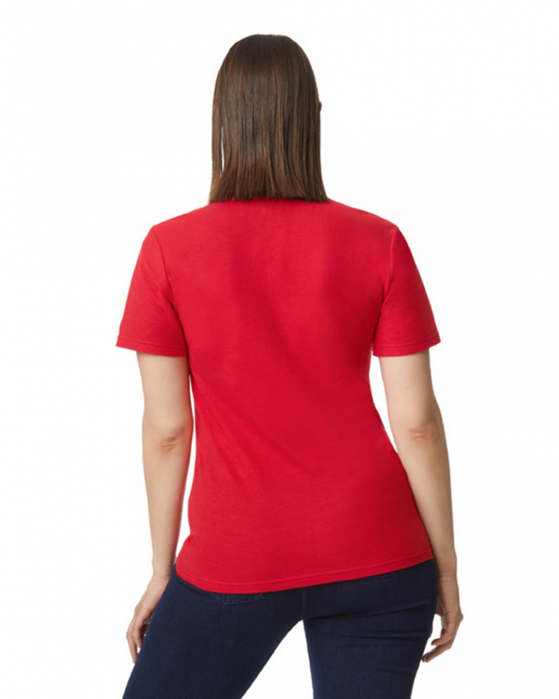 Red Women's Gildan 64800L Pique Polo | LQGU32049