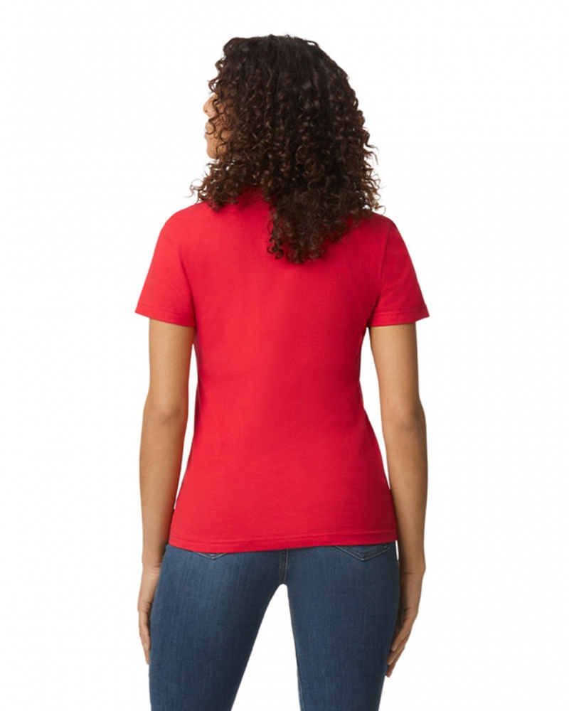 Red Women's Gildan 65000L Midweight T-Shirts | IHEA58241