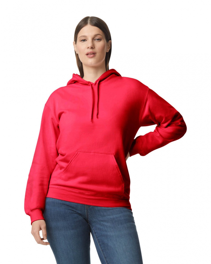 Red Women\'s Gildan SF500 Midweight Fleece Hoodie | CHWS83062