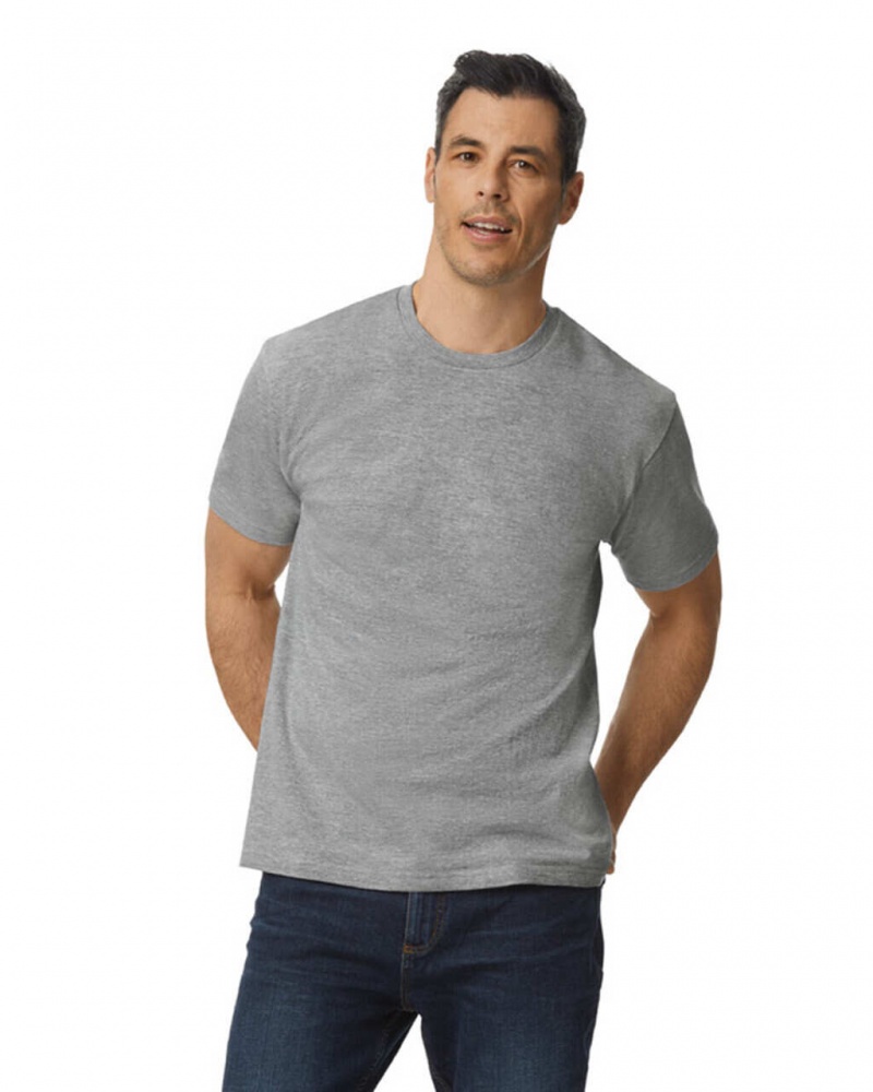 Ring Spun Sport Grey Men\'s Gildan 65000 Midweight T-Shirts | JUOI78315