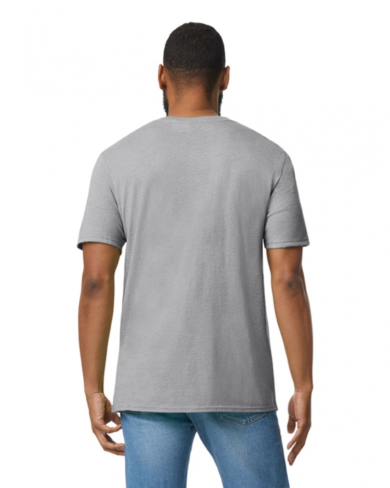 Ring Spun Sport Grey Men's Gildan 64V00 V-Neck T-Shirts | JKYE05837