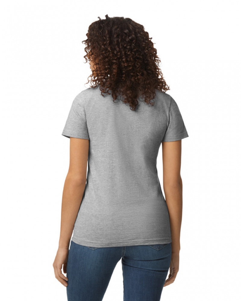 Ring Spun Sport Grey Women's Gildan 65000L Midweight T-Shirts | NHPY65839