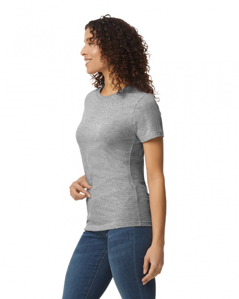 Ring Spun Sport Grey Women's Gildan 65000L Midweight T-Shirts | NHPY65839