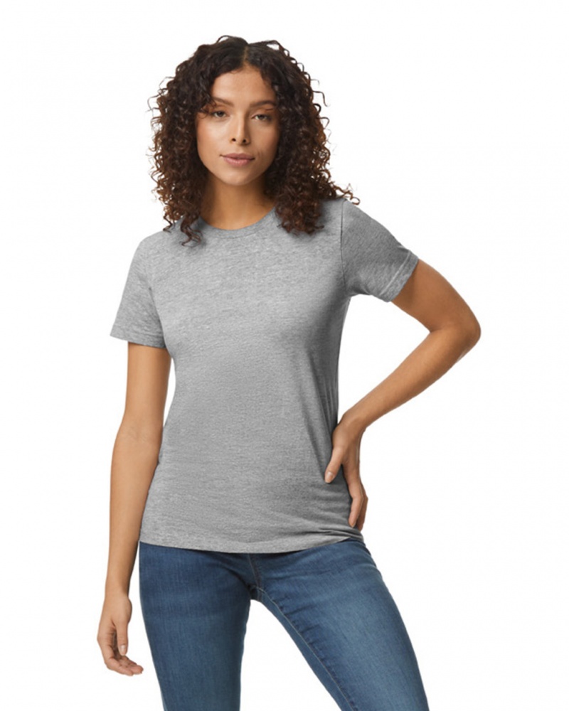 Ring Spun Sport Grey Women's Gildan 65000L Midweight T-Shirts | NHPY65839