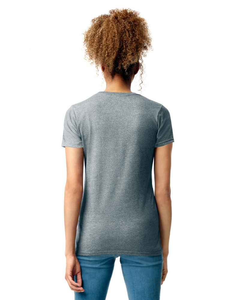 Ring Spun Sport Grey Women's Gildan 64000L T-Shirts | QFLK63458