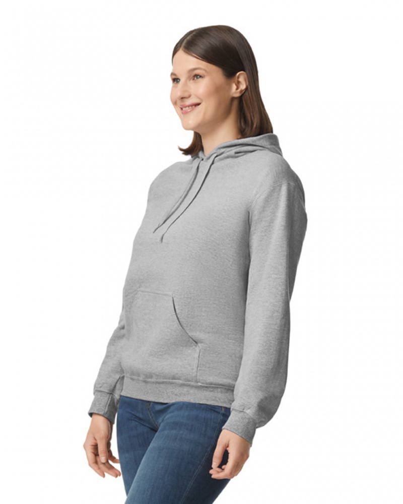 Ring Spun Sport Grey Women's Gildan SF500 Midweight Fleece Hoodie | XPRT59073