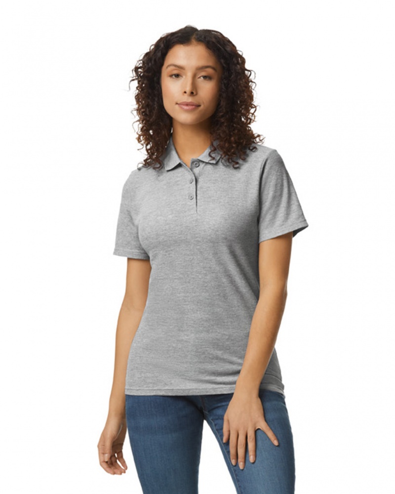 Ring Spun Sport Grey Women\'s Gildan 64800L Pique Polo | XLGA46390