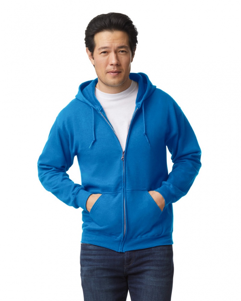 Royal Men\'s Gildan 18600 Full Zip Hoodie | EUMR67054