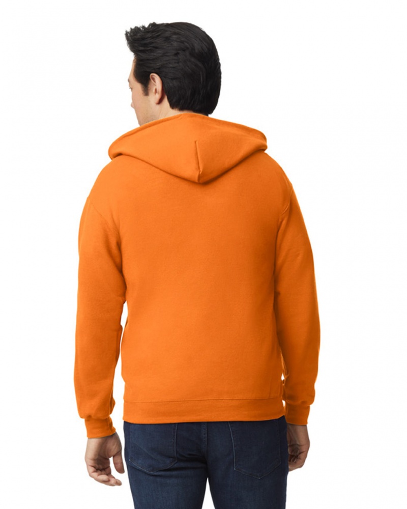 S Orange Men's Gildan 18600 Full Zip Hoodie Sweatshirt | VYLB72904