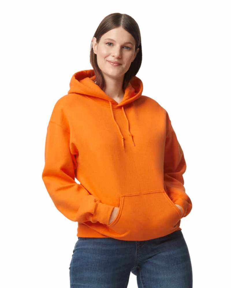 S Orange Women's Gildan 12500 Hoodie Sweatshirt | MTHO80751