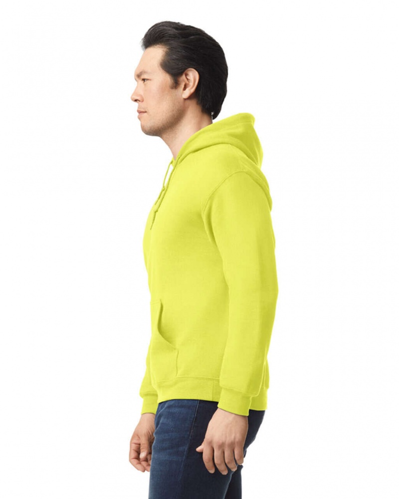 Safety Green Men's Gildan 18500 Hoodie Sweatshirt | IGKS73294