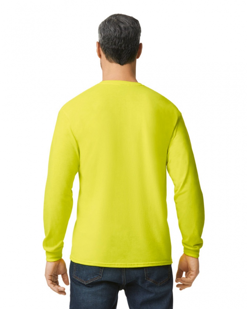 Safety Green Men's Gildan 5400 Long Sleeve T-Shirts | HUDV98437