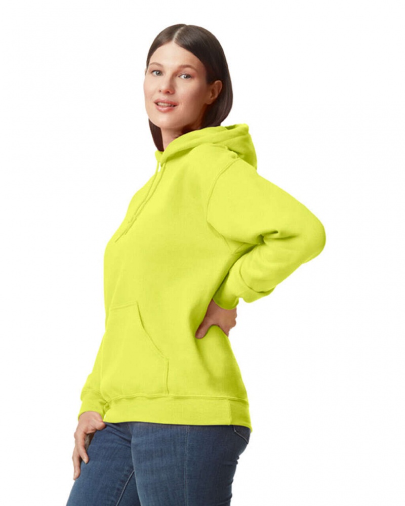 Safety Green Women's Gildan 12500 Hoodie Sweatshirt | YZJN78592