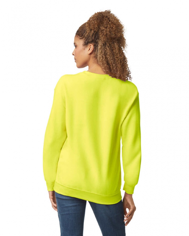 Safety Green Women's Gildan 18000 Crewneck Sweatshirt | XSJG15920