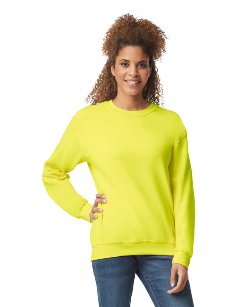 Safety Green Women\'s Gildan 18000 Crewneck Sweatshirt | XSJG15920