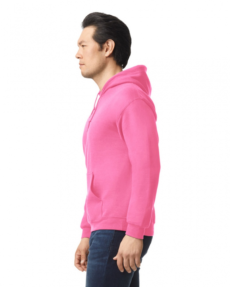 Safety Pink Men's Gildan 18500 Hoodie | BVUA51639