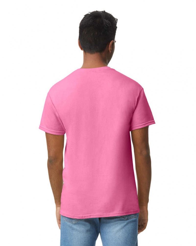 Safety Pink Men's Gildan 5000 T-Shirts | QRIS17843