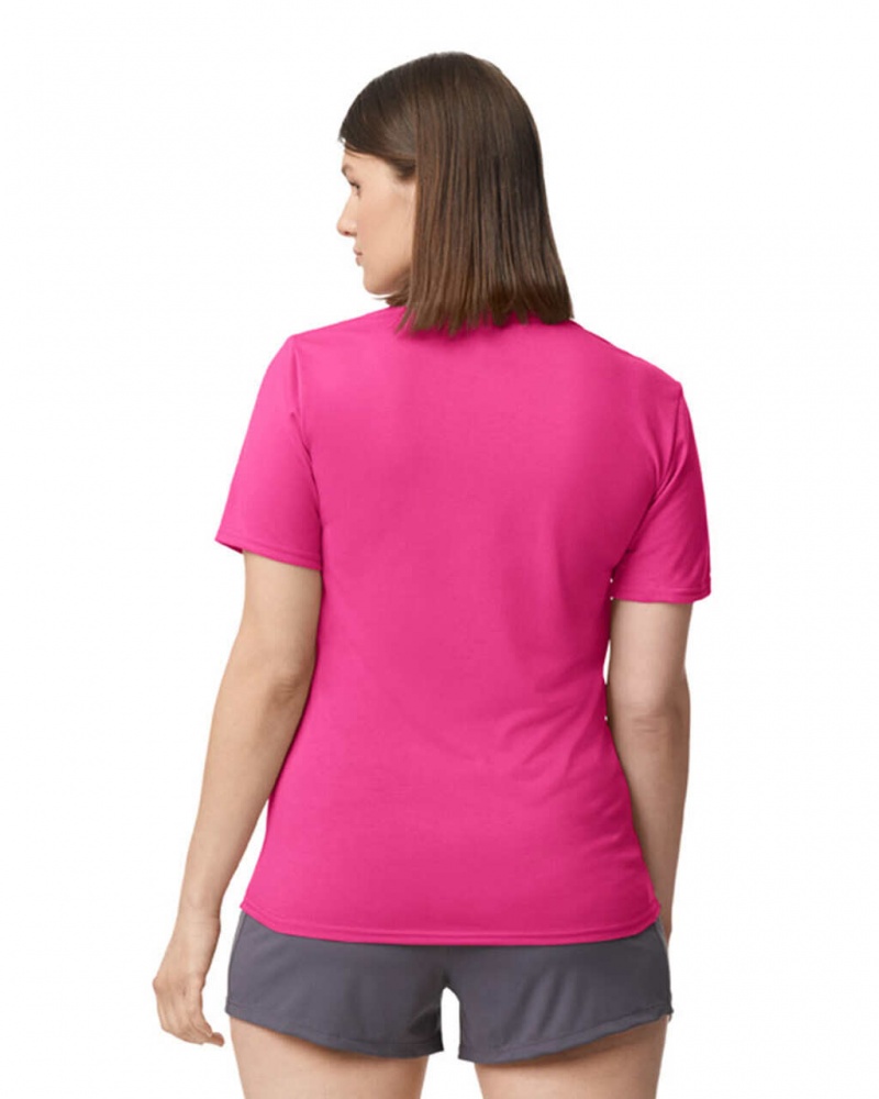 Safety Pink Women's Gildan 42000 T-Shirts | QJDE61527