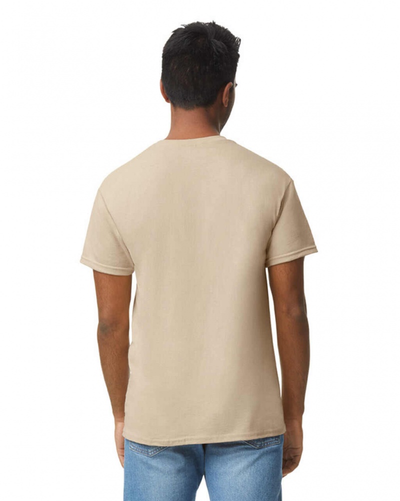 Sand Men's Gildan 5000 T-Shirts | KJEQ18604