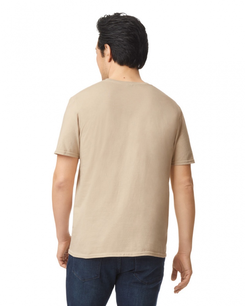 Sand Men's Gildan 64000 T-Shirts | TFSD17625