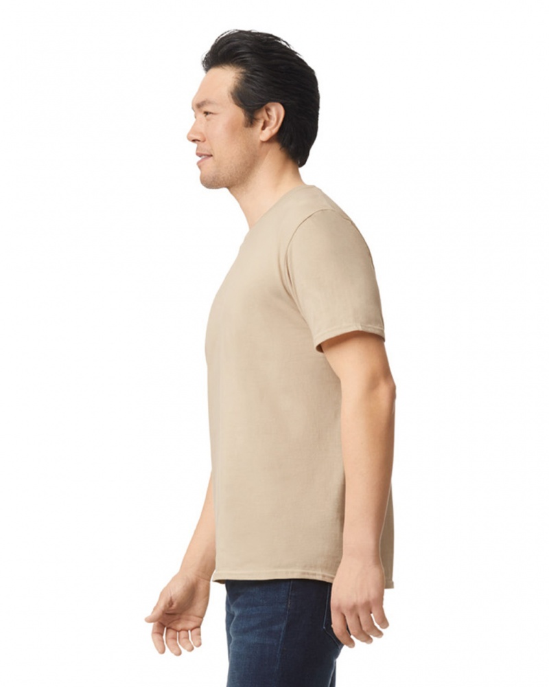 Sand Men's Gildan 64000 T-Shirts | TFSD17625