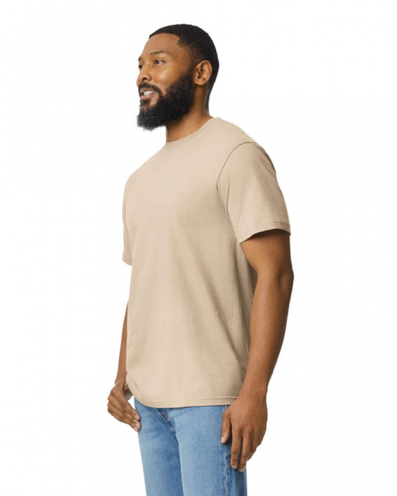 Sand Men's Gildan 65000 Midweight T-Shirts | ECRG48952