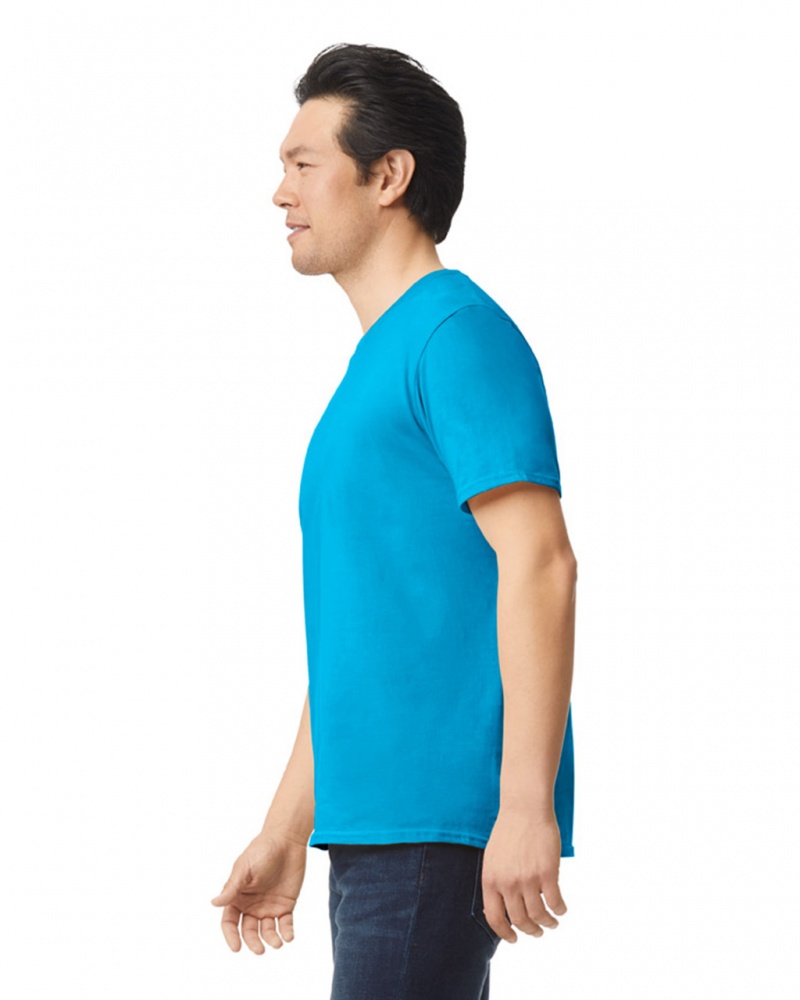 Sapphire Men's Gildan 64000 T-Shirts | UAXZ98234