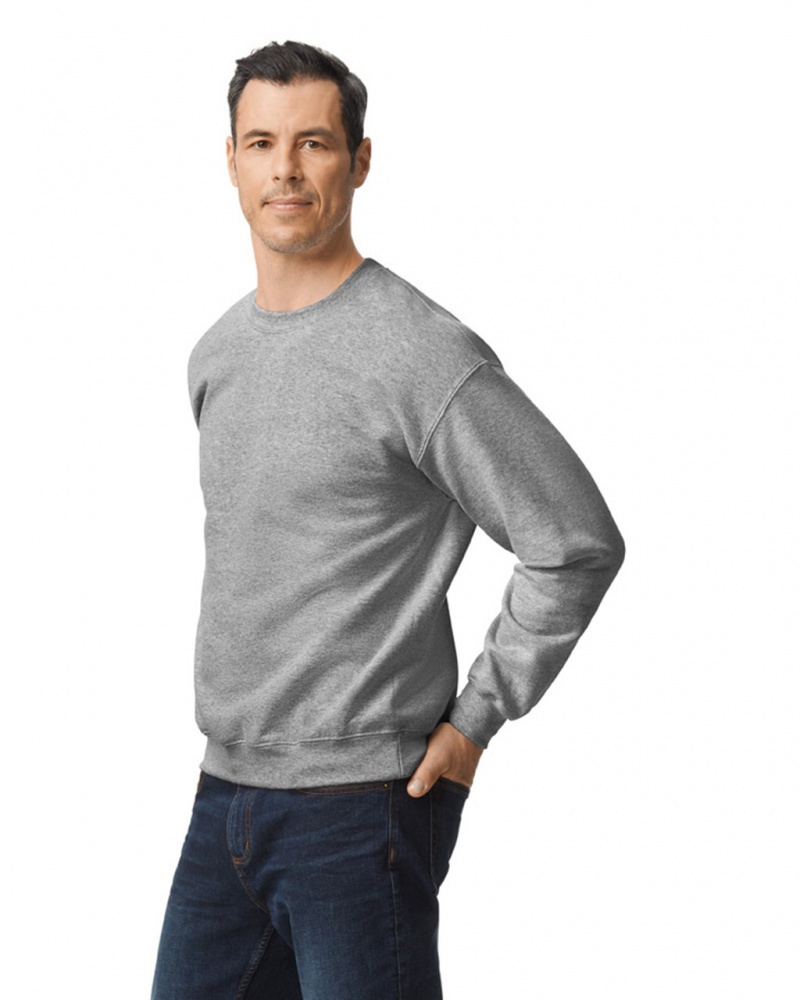 Sport Grey Men's Gildan 12000 Crewneck Sweatshirt | TVEN18543