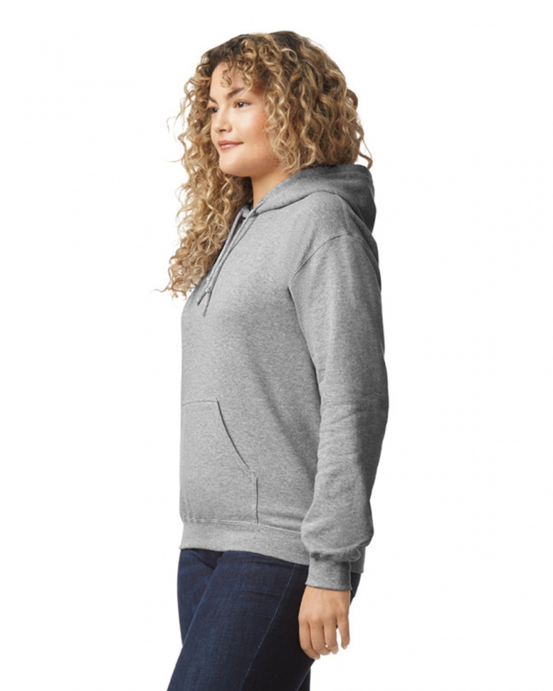 Sport Grey Women's Gildan 18500 Hoodie | XJUM74129