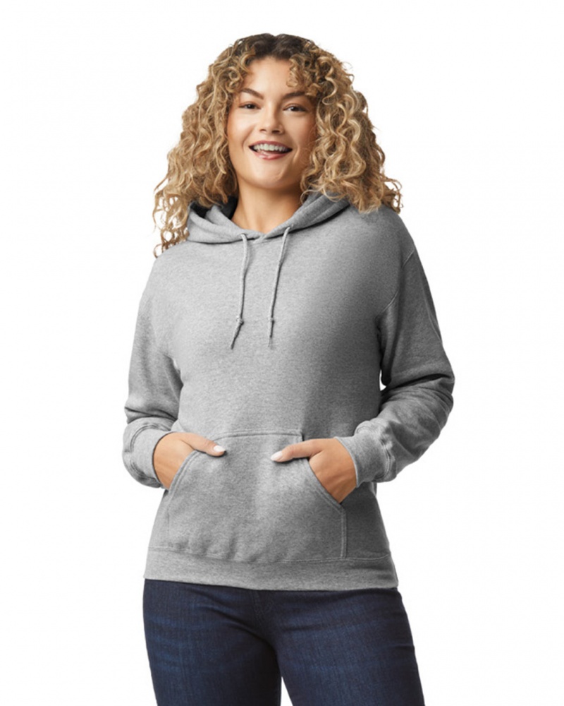 Sport Grey Women\'s Gildan 18500 Hoodie | XJUM74129