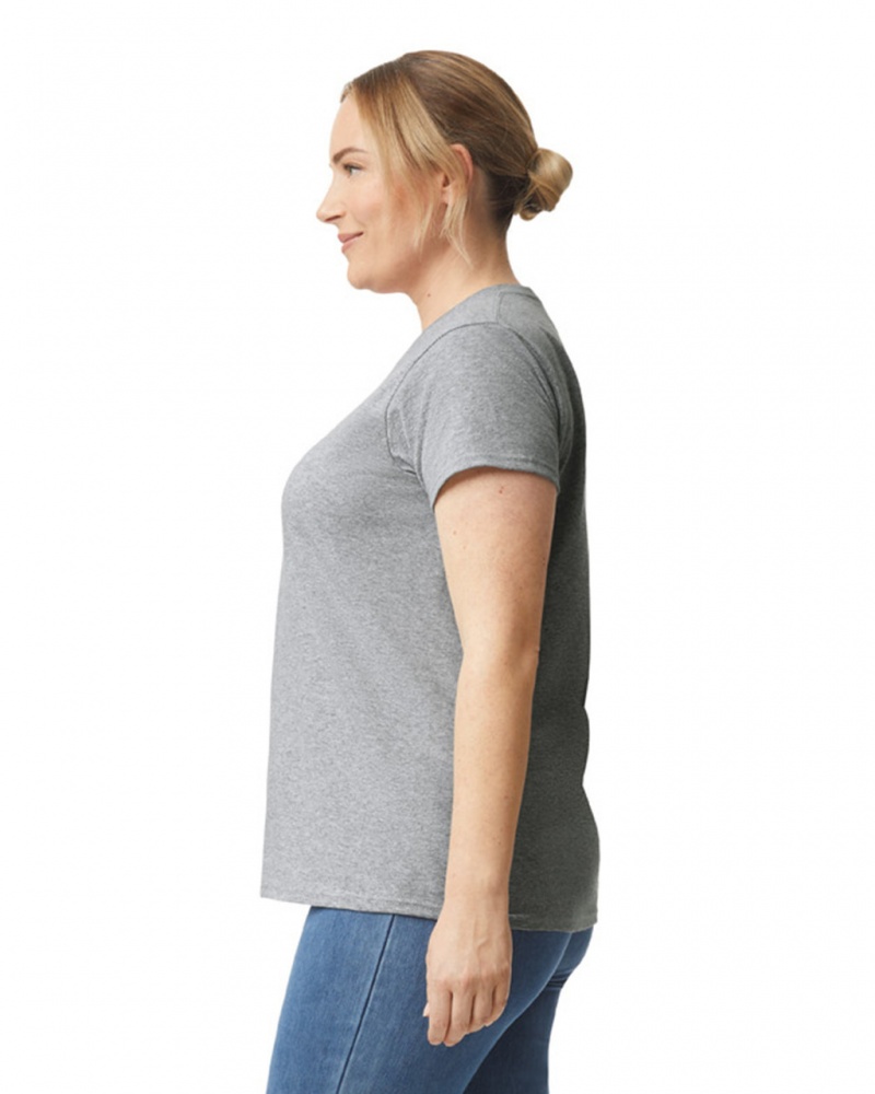 Sport Grey Women's Gildan 2000L T-Shirts | OXKU52160